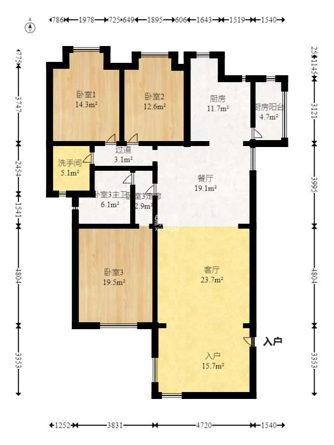 美林景園  3室2廳1衛(wèi)   120.00萬