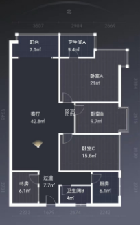 逸景华天  3室2厅1卫   85.00万