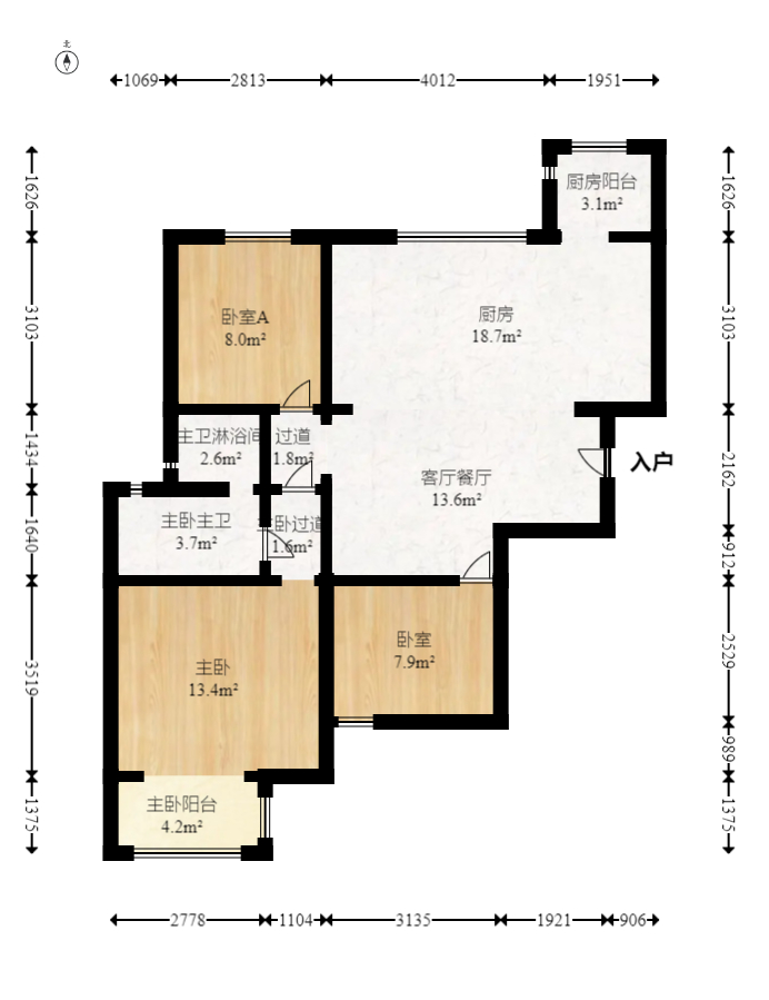 钱隆首府(福晟御园)  3室2厅2卫   167.60万室内图1