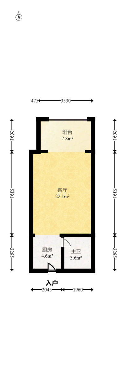 凯通国际城（凯通朝庭）  1室1厅1卫   57.80万