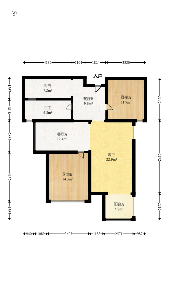 欧莱雅郡  3室2厅1卫   79.00万室内图1