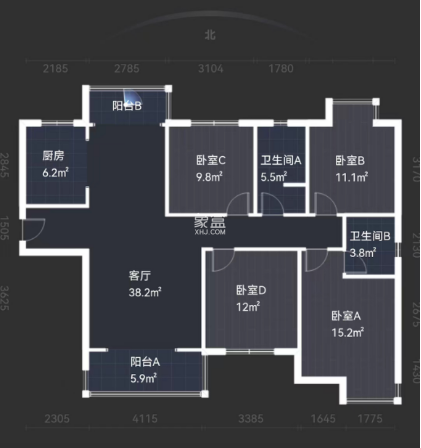 中建江湾壹号  4室2厅2卫   95.00万