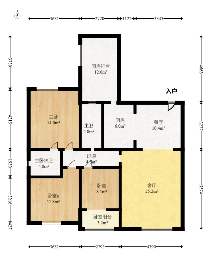 荣鑫家园  4室2厅2卫   67.80万室内图1