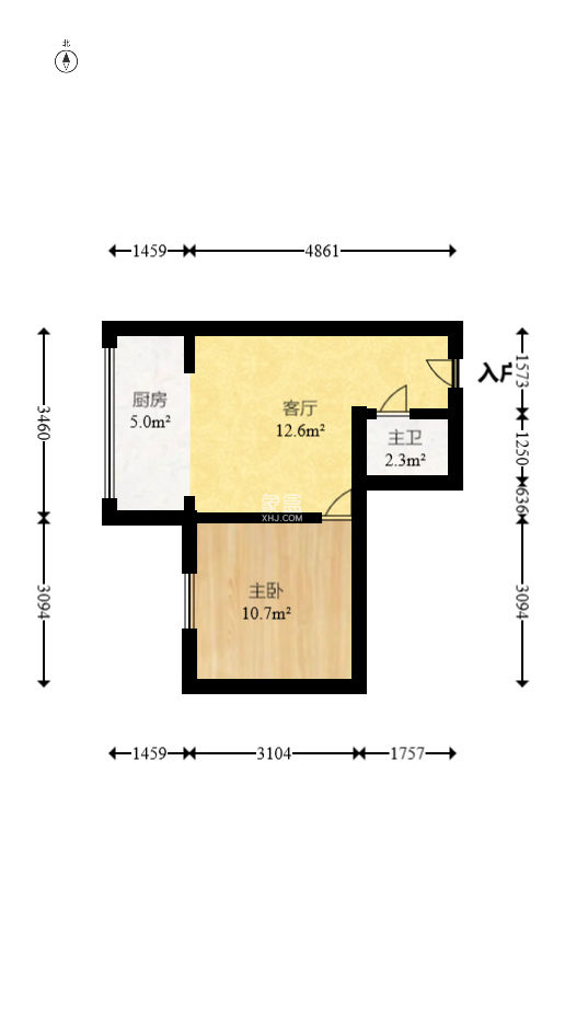 星宇V立方（旭和大厦）  1室1厅1卫   36.80万