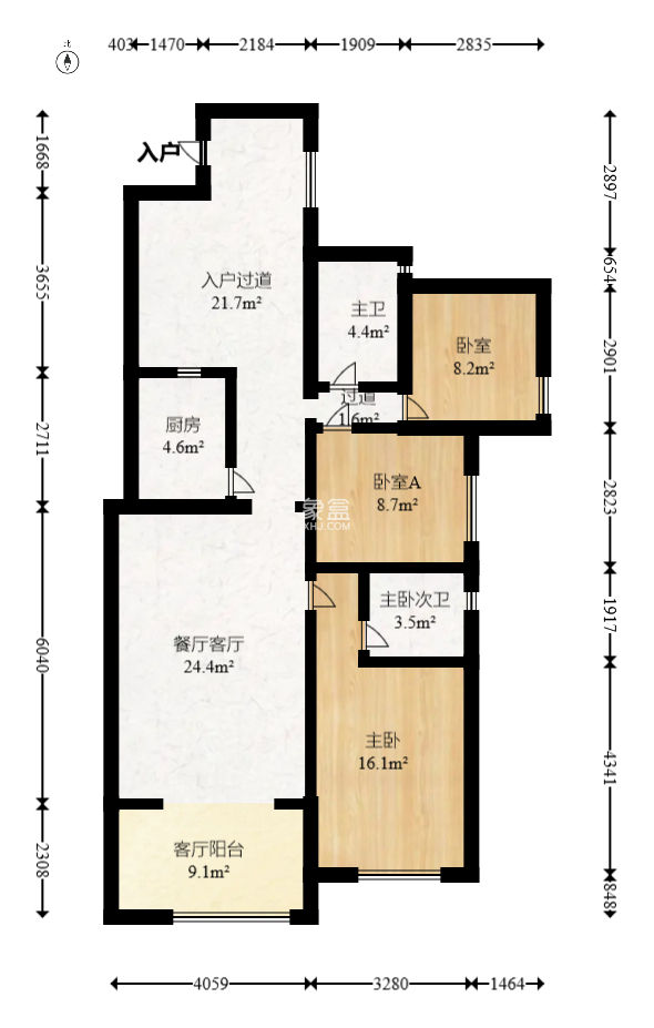 建发汇金国际  3室2厅1卫   160.00万