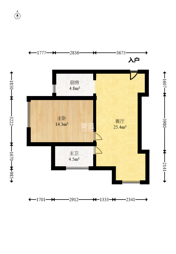 铂宫  1室1厅1卫    65.0万