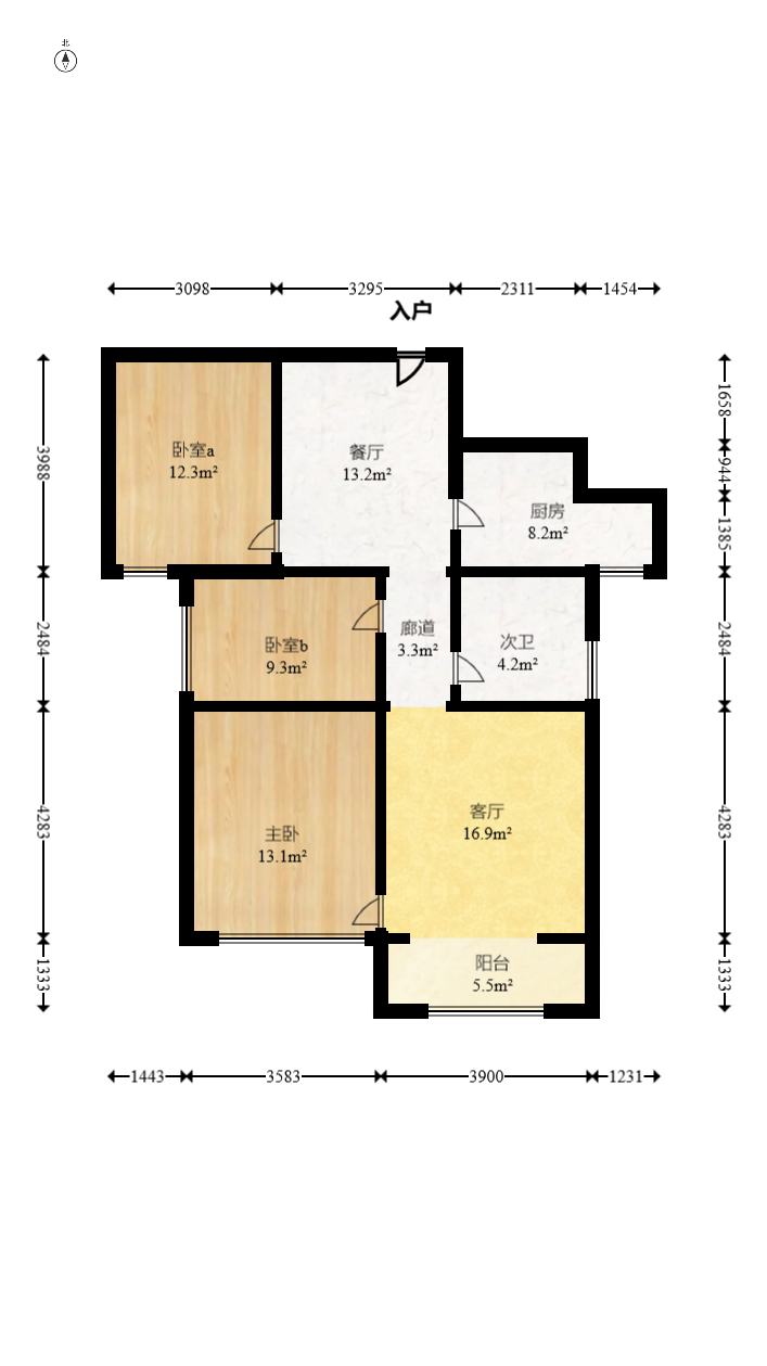 潇湘奥林匹克花园 3室2厅1卫 86.0万 潇湘奥林匹克花园 3室2厅1卫 86.0万户型图
