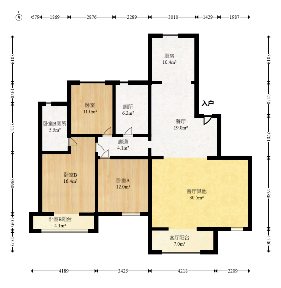 中國(guó)鐵建洋湖苑  4室2廳2衛(wèi)    142.0萬(wàn)室內(nèi)圖1
