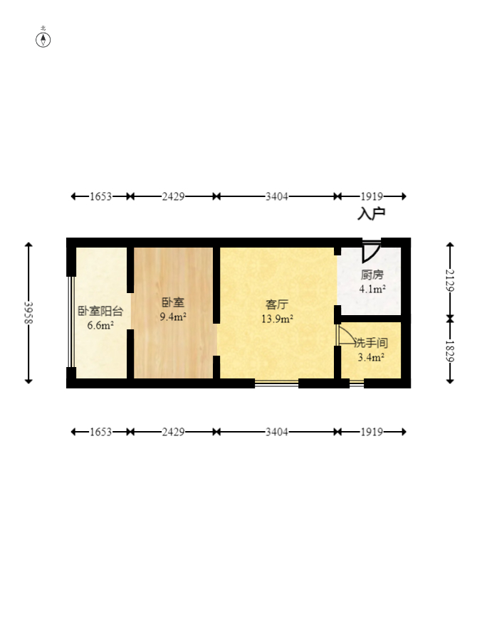 尊邸华庭  1室1厅1卫   34.00万室内图1