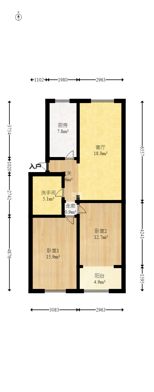 建华综合楼  2室2厅2卫   48.00万