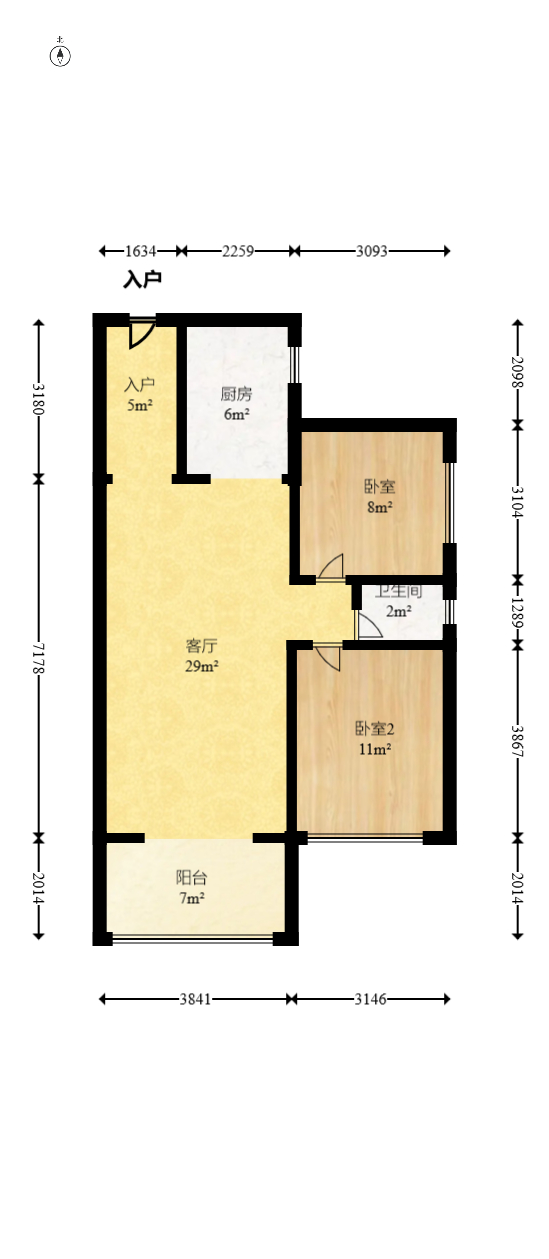 中交中央公园D4区  2室2厅1卫    88.78万室内图1