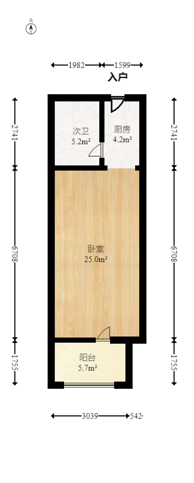 保利麓谷林语I区  1室1厅1卫   33.00万室内图1