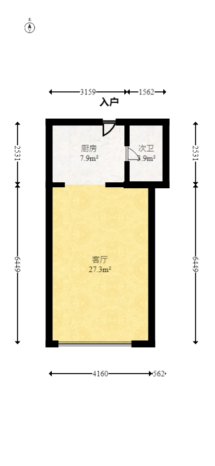 潇湘奥林匹克花园  1室1厅1卫   46.80万室内图1