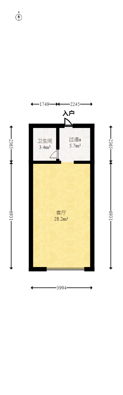中建芙蓉嘉苑  1室1厅1卫   43.00万室内图1
