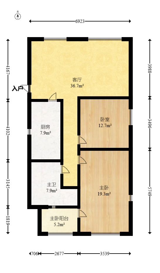 郡原居里 2室2厅1卫 45.0万 郡原居里 2室2厅1卫 45.0万户型图