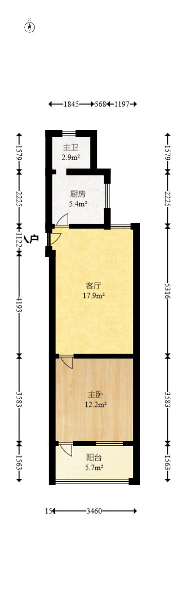 大/小王家巷散盘  1室1厅1卫   45.00万室内图1
