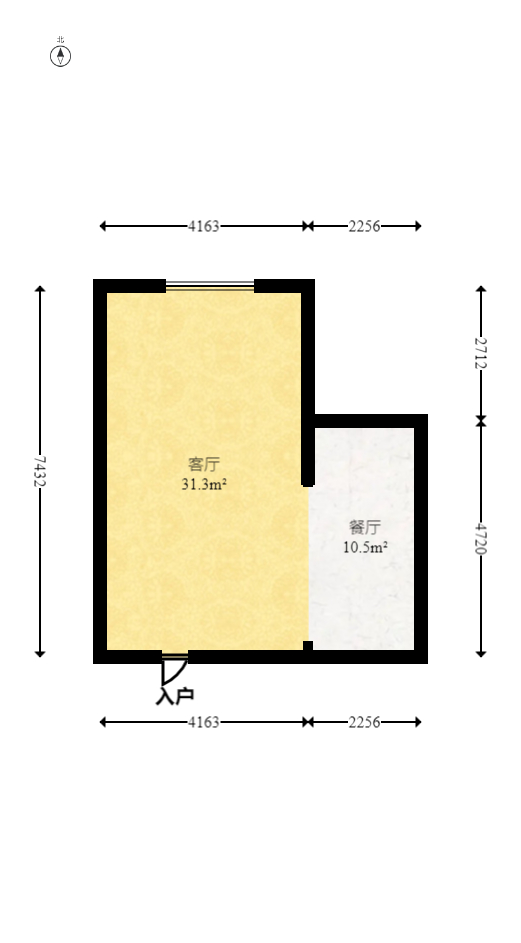 月湖兰庭  2室2厅1卫   78.00万室内图1