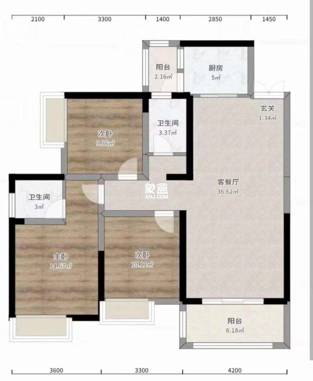 山水洲城华晨第一城 3室2厅2卫 71.8万 山水洲城华晨第一城 3室2厅2卫 71.8万室内图