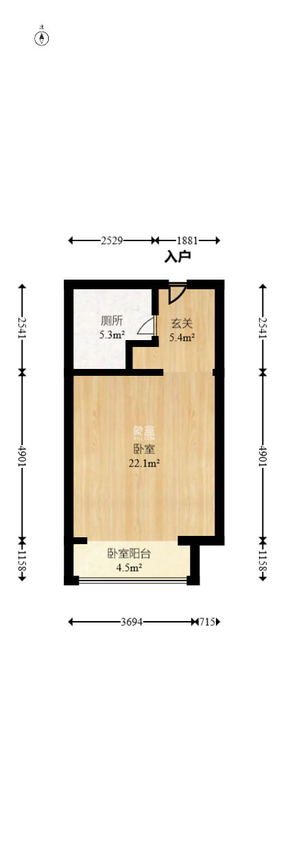 江山帝景哈佛 1室1厅 42.00万
