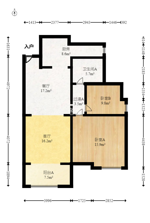 勤诚达新界  2室2厅1卫    81.7万