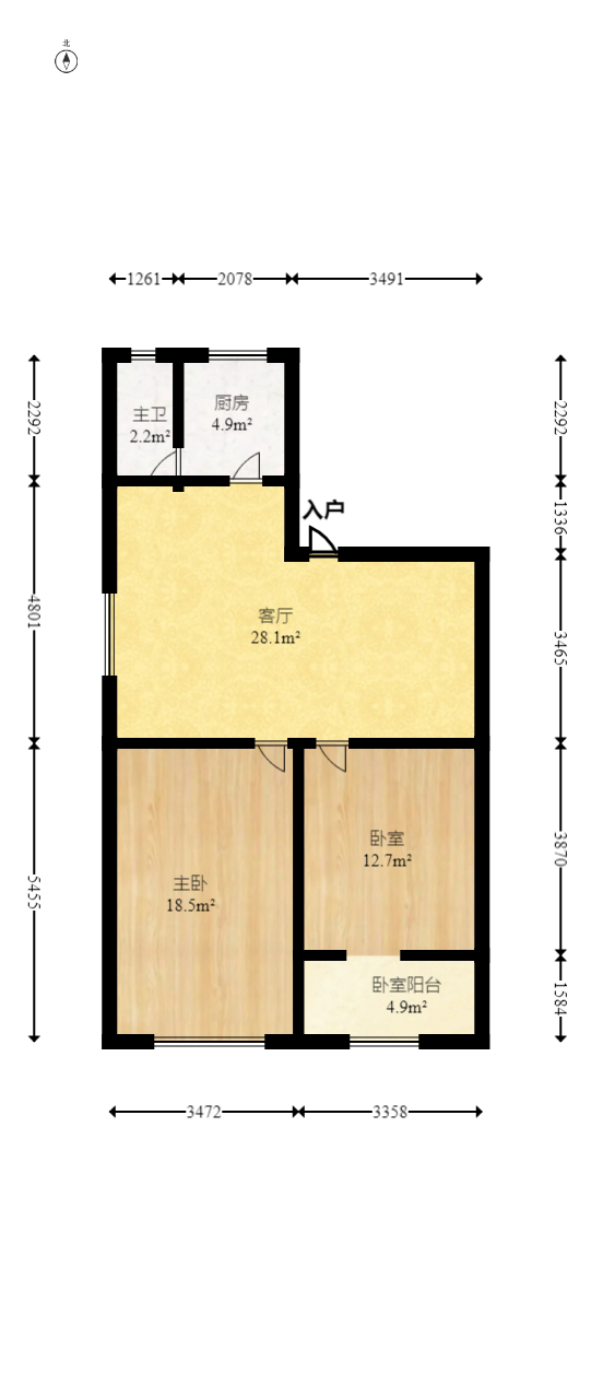 乔庄社区  2室1厅1卫   67.00万室内图1