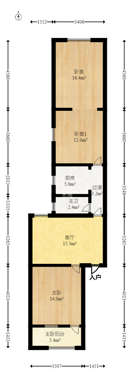 市总工会宿舍（司马里36号）  3室1厅1卫   55.00万