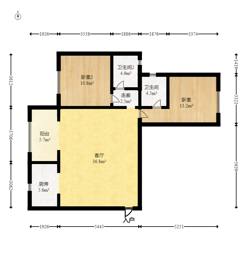 东方美地 3室2厅2卫 71.8万 东方美地 3室2厅2卫 71.8万户型图
