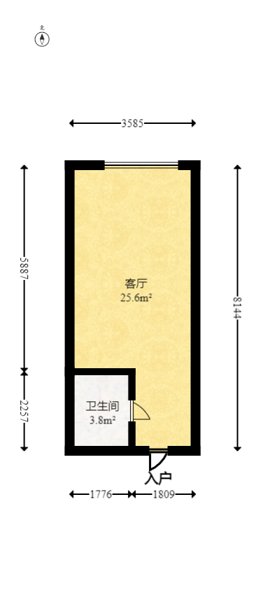 金科天悦（金科美邻汇）  1室1厅1卫   19.00万室内图1