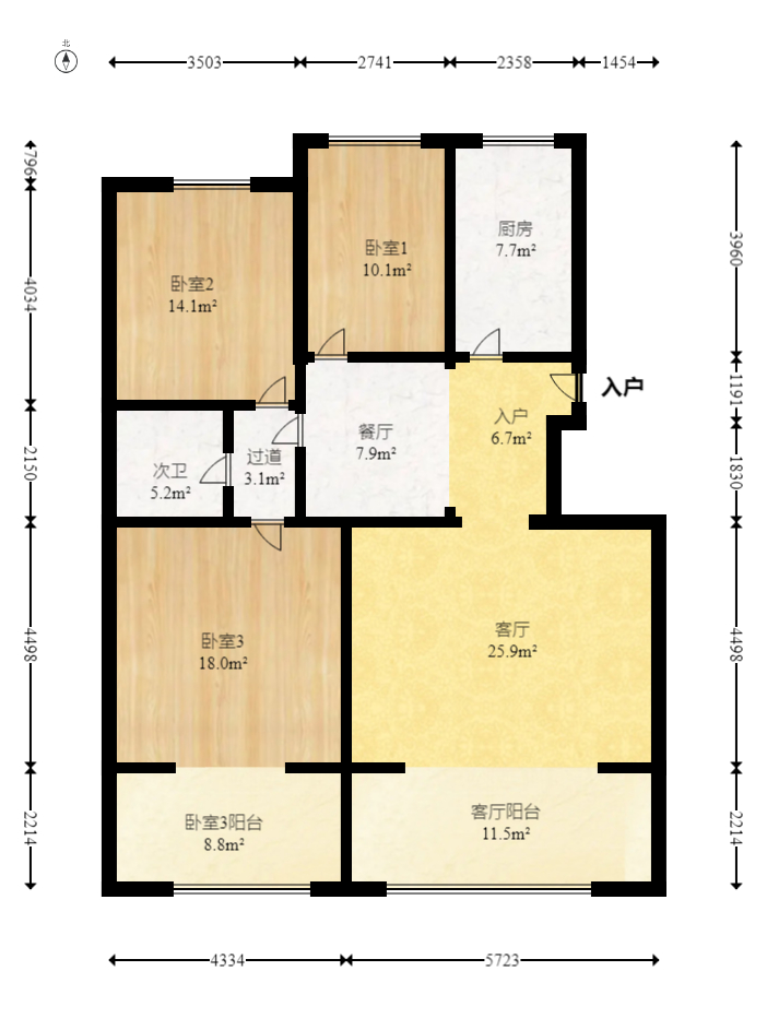 东塘电力院 3室2厅1卫 150.0万 东塘电力院 3室2厅1卫 150.0万户型图
