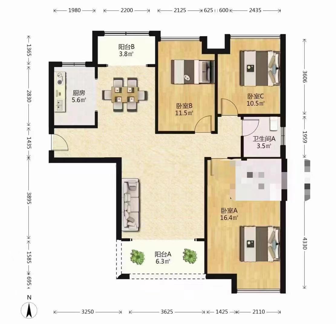 山水印象  3室2厅1卫   55.00万