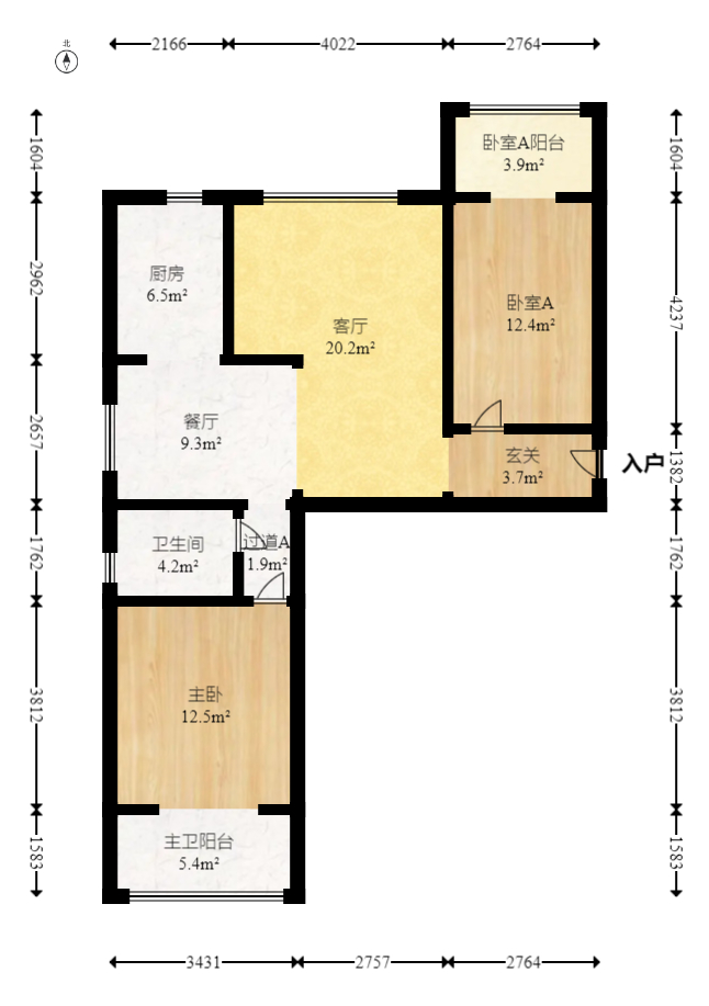 长房西郡  2室2厅1卫   73.00万室内图1