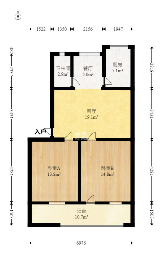 省化工轻工总公司302宿舍  2室1厅1卫   56.00万