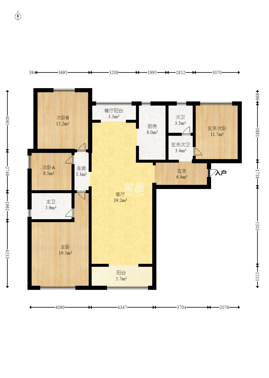 北辰三角洲E4区  4室2厅2卫    162.0万