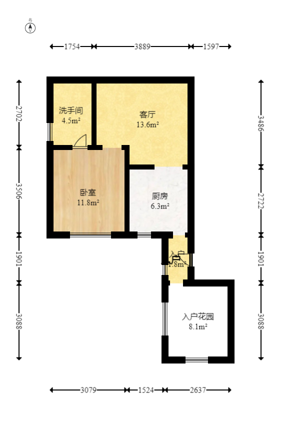 佳天瑞宁花园  1室1厅1卫   51.80万室内图1