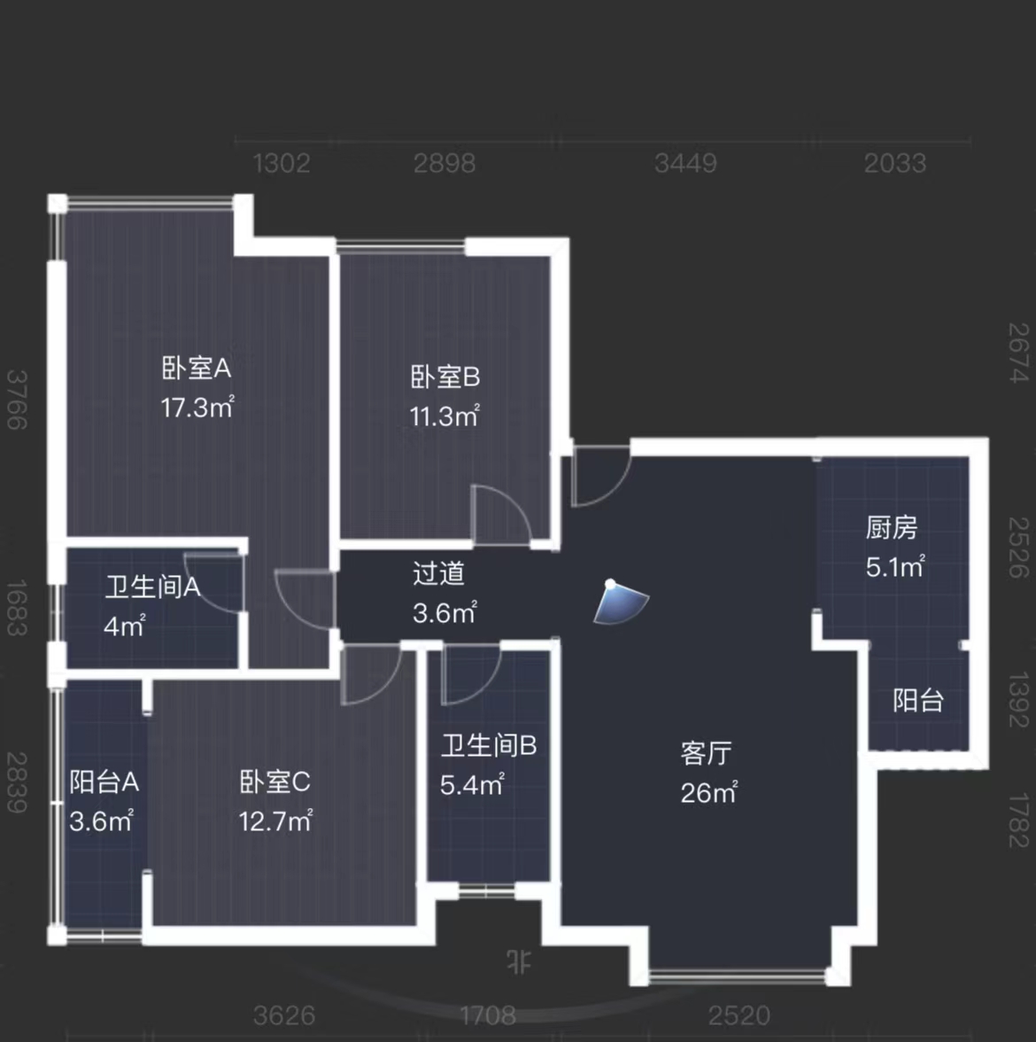 601钻石美林  3室2厅2卫   62.80万