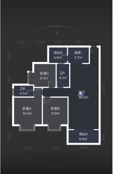 体育新城 3室2厅1卫 80.0万 体育新城 3室2厅1卫 80.0万室内图