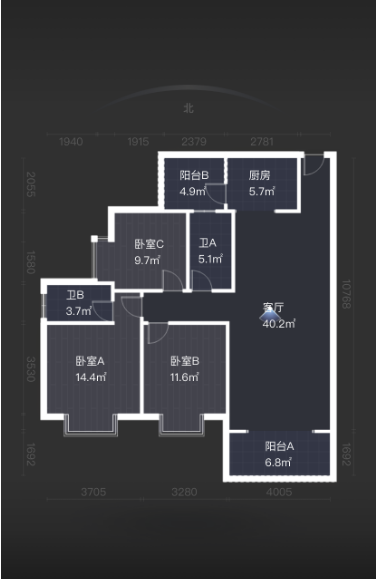 体育新城  3室2厅1卫   80.00万