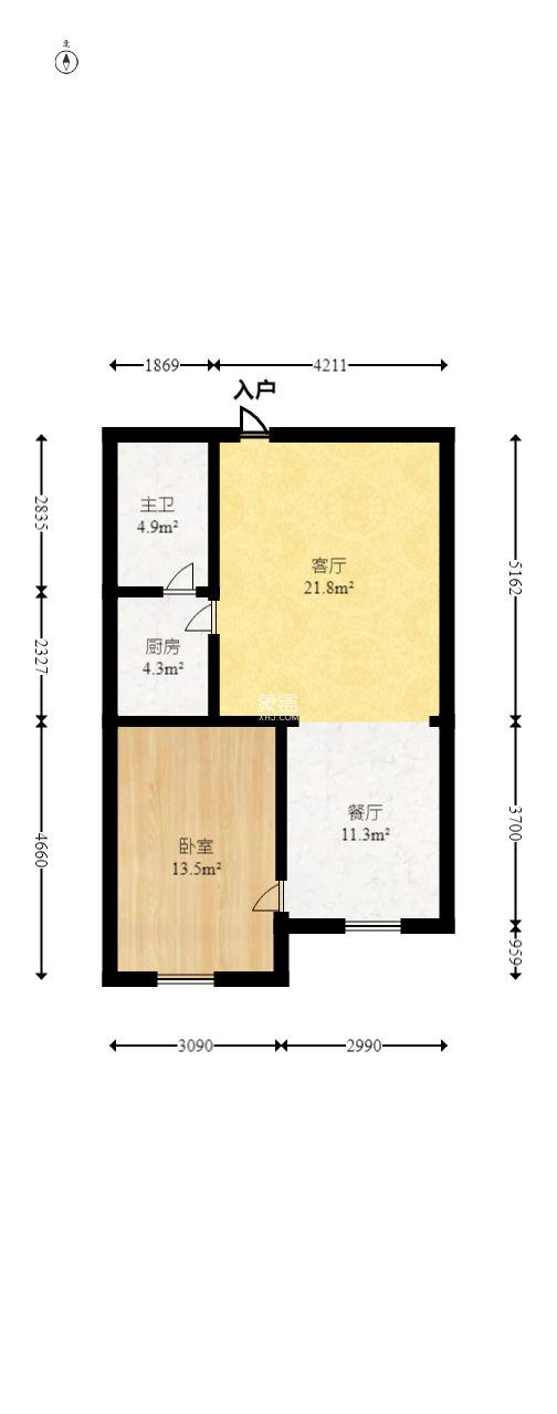 满庭芳小区  1室1厅1卫    48.0万