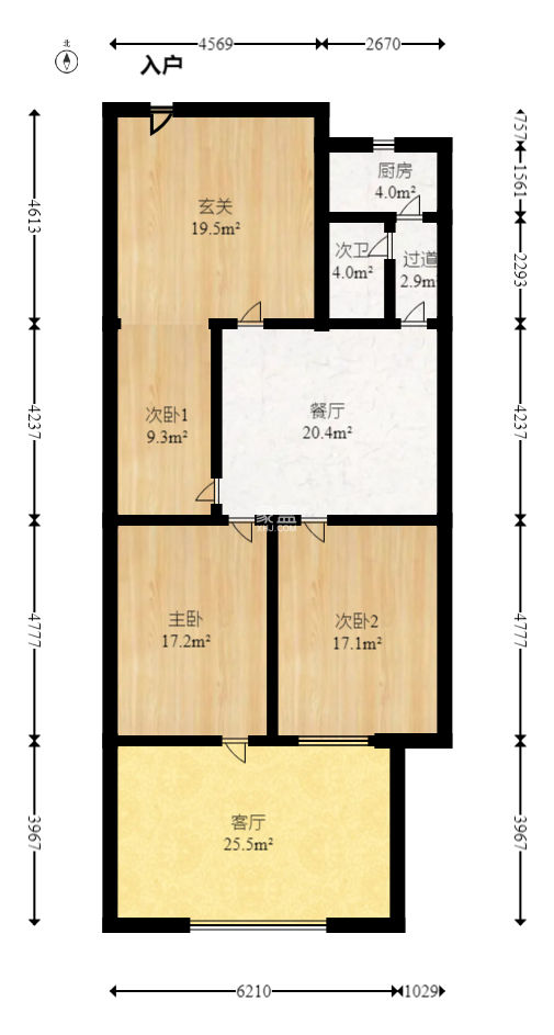 望月湖小区六片（湖中社区六片小区）  3室1厅1卫   89.80万