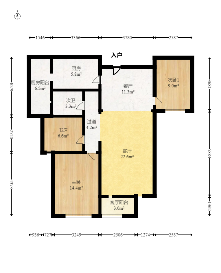 当代滨江MOMA  3室2厅1卫   132.80万室内图1