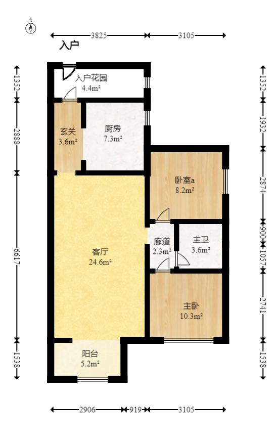 萬(wàn)科城市花園  2室2廳1衛(wèi)    92.0萬(wàn)室內(nèi)圖1
