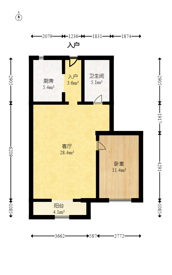 星湖湾一期高层 4室2厅2卫 109.00万 星湖湾一期高层 4室2厅2卫 109.00万户型图