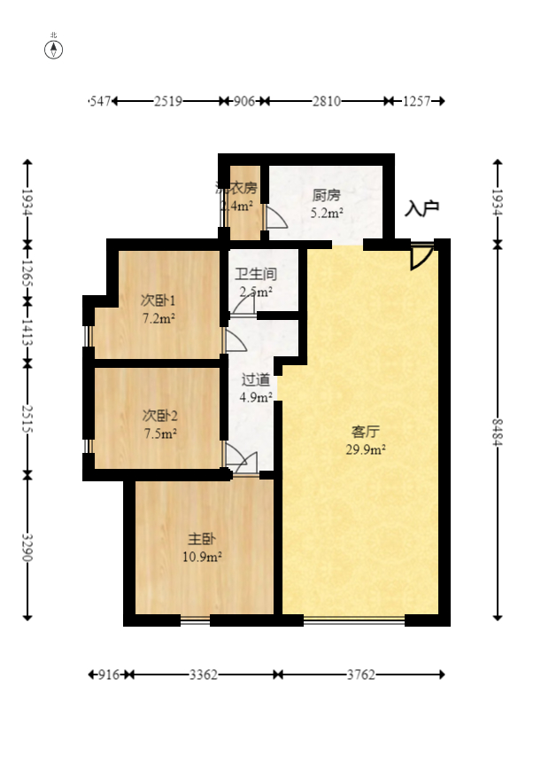 蓝山郡  3室2厅1卫   59.80万室内图1