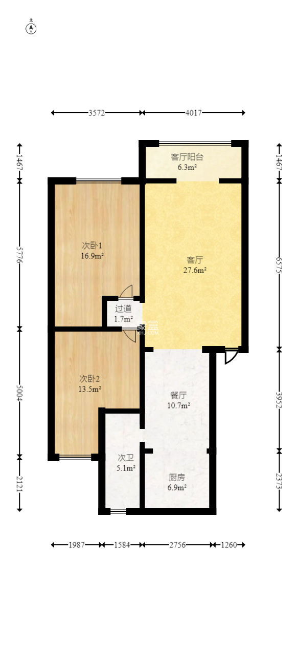恒鑫澜北湾  2室2厅1卫   75.00万