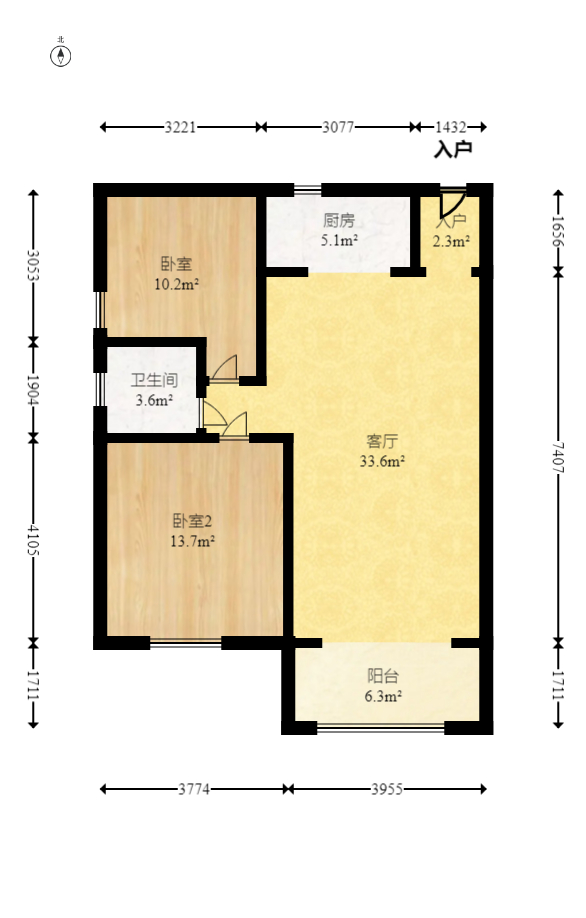 三景国际  2室2厅1卫    54.86万 三景国际  2室2厅1卫    54.86万户型图