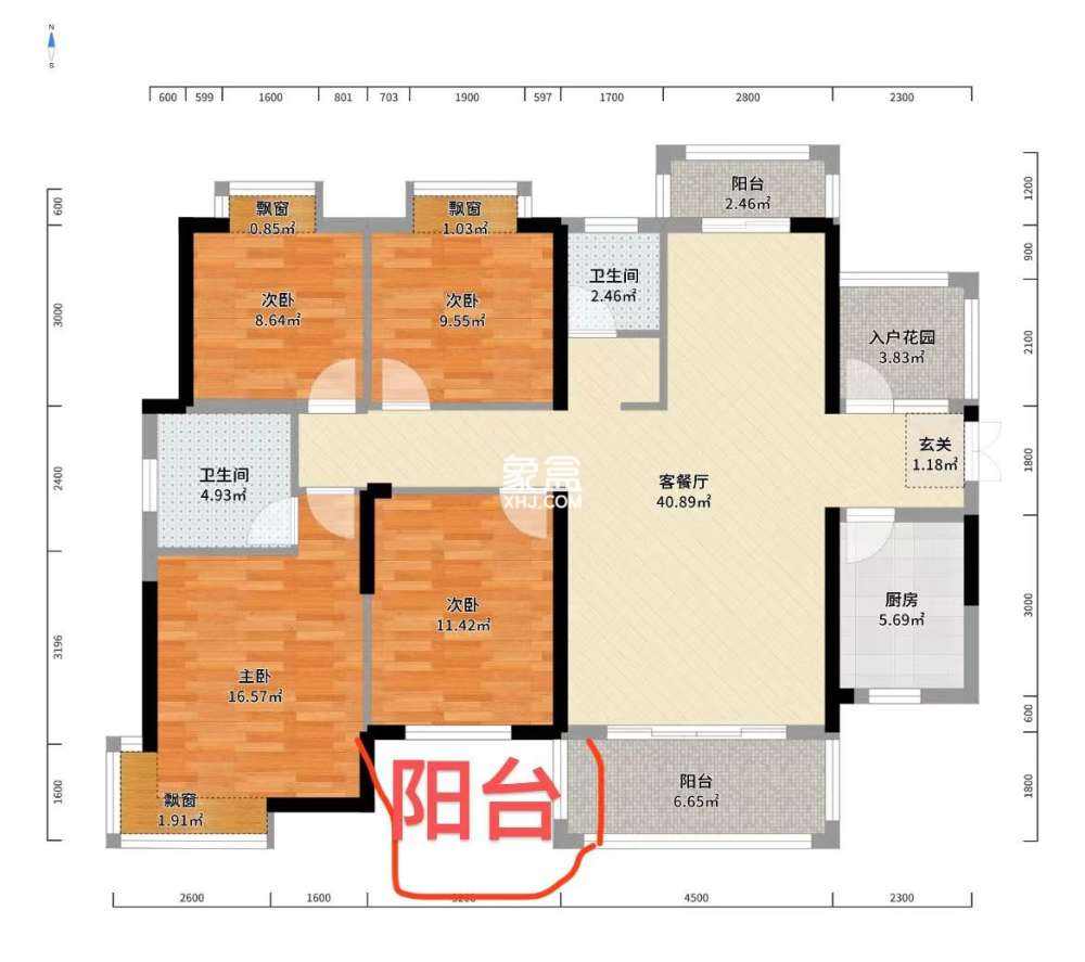 城发锦城  4室2厅2卫   96.00万