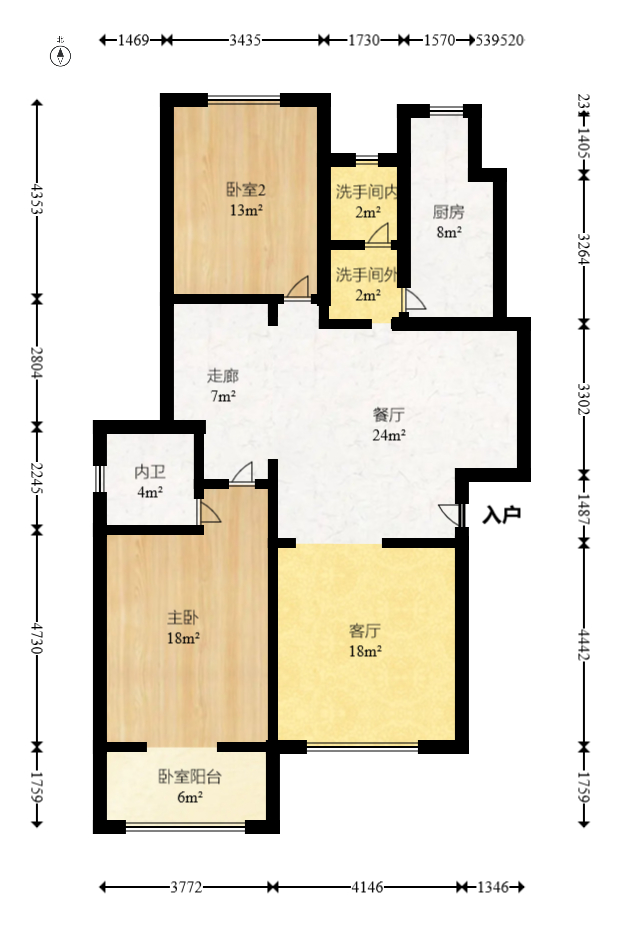 新世纪家园  5室2厅2卫   124.70万室内图1