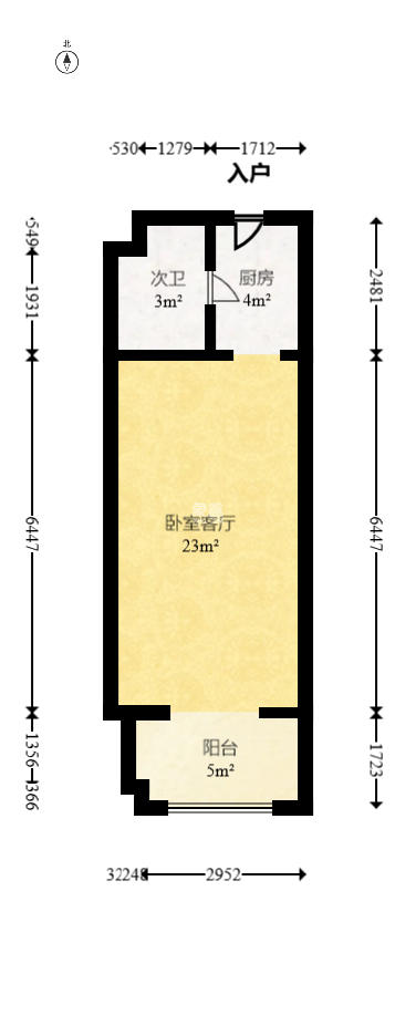 梅溪国际公寓（步步高新天地）  1室1厅1卫    42.0万室内图1
