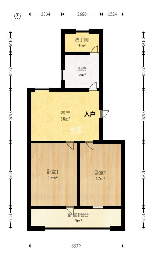 铜铝厂宿舍  2室2厅1卫    42.99万