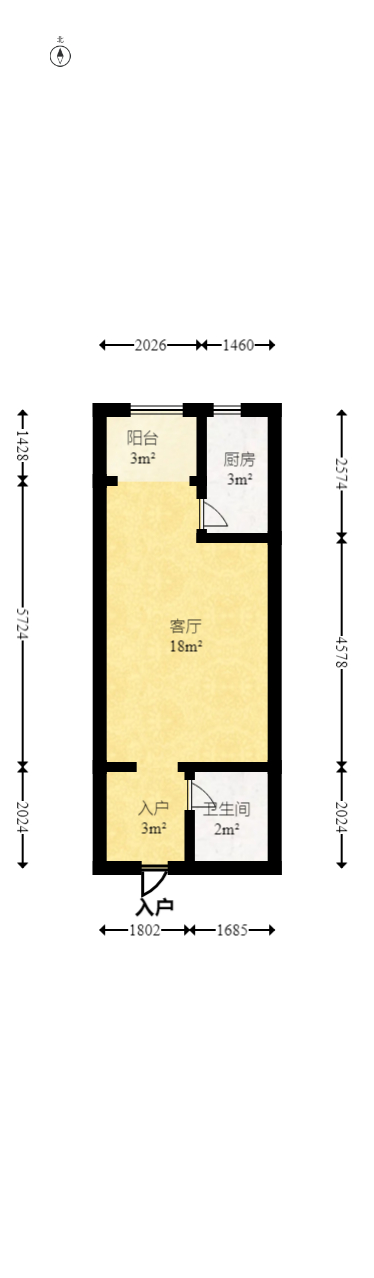 碧桂园威尼斯城  1室1厅1卫   28.00万室内图1